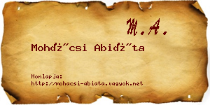 Mohácsi Abiáta névjegykártya